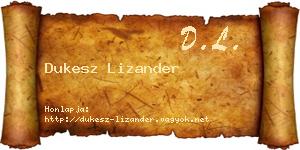 Dukesz Lizander névjegykártya